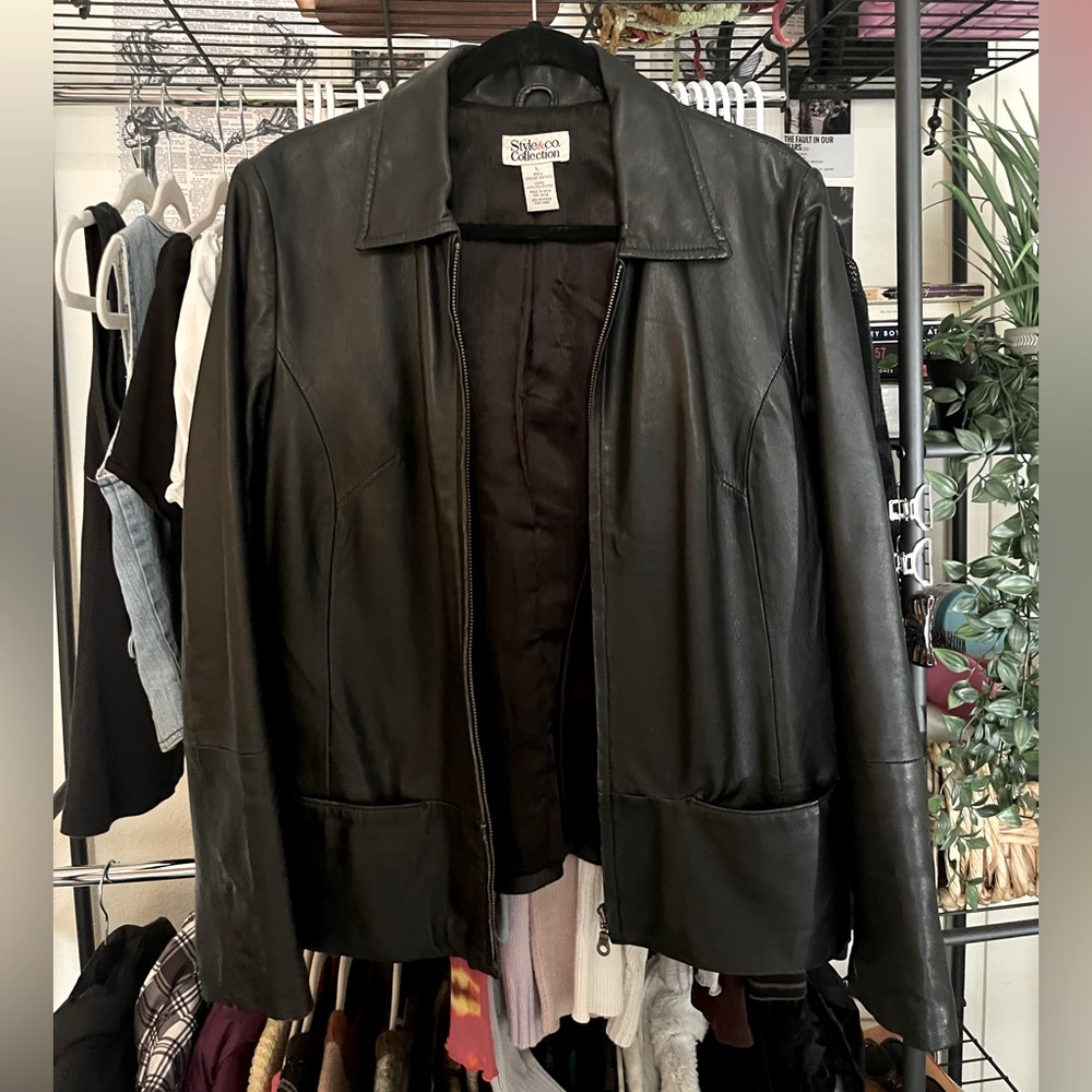 Style&Co Vintage Y2K leather jacket size Large Women’s